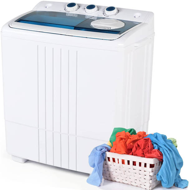 Costway High Efficiency Portable Washer & Dryer Combo in White And Gray
